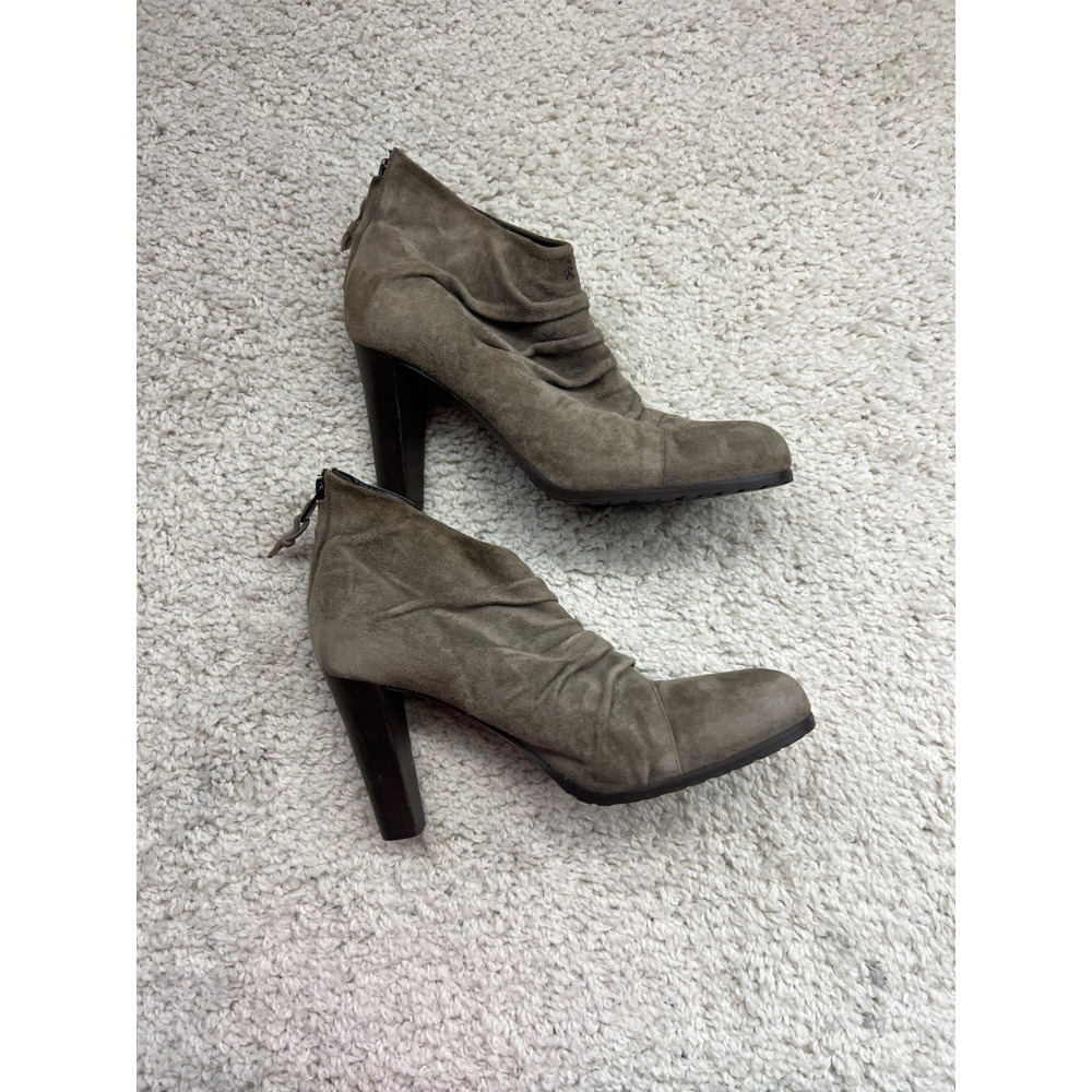 Henry Beguelin Italian Suede Leather Ankle Boots Gray 37 1/2 Italy US 7.5